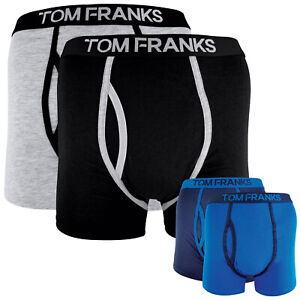 Men's 2 Pack (Plain) Keyhole Boxers In PVC Box Tom Frank's XL