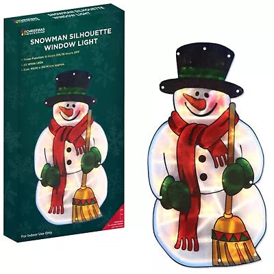 Silhouette lumineuse métallique bonhomme de neige LED Benross Christmas Workshop