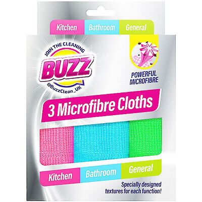 Buzz Microfibre Cloths 3pk