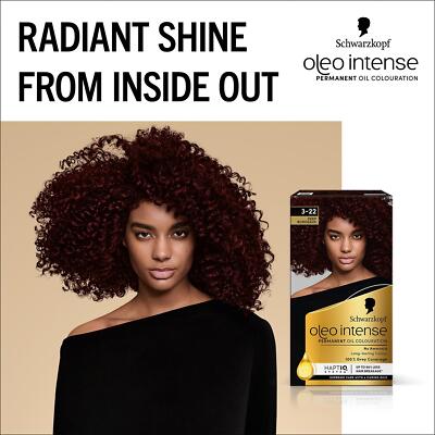 Schwarzkopf Oleo Intense Permanent Oil Colour 3-22 Hair Dye Deep Bordeaux Box