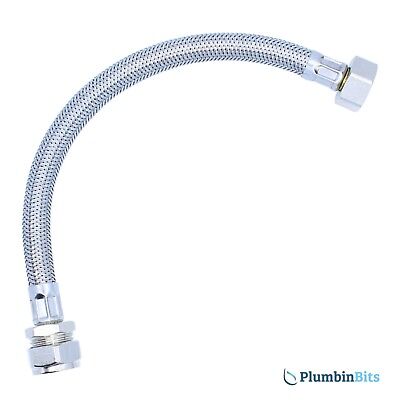 Flexible Braided Tap Connectors, 15mm X 1/2" X 300mm