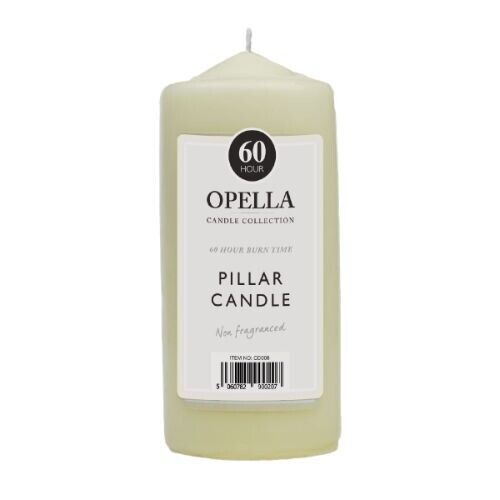 Bougie Pilier Opella 60 Heures de Combustion Non Parfumée