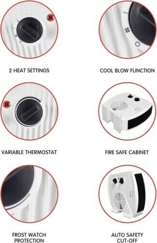 StayWarm 2000w Upright / Flatbed Fan Heater (BEAB Approved) - White