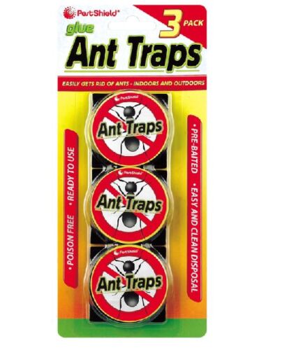 Pet shield ANT GLUE TRAPS pre-Baited Glue Anti Stop Nest Killer Indoor/outdoor, 4 Packs