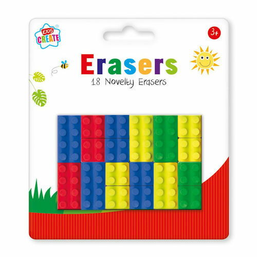 18 Novelty Brick Erasers