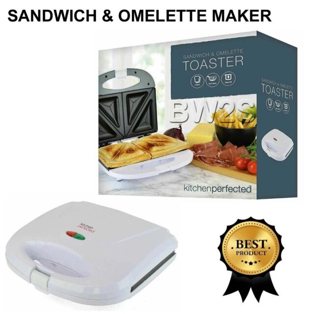 KitchenPerfected 2 Slice Sandwich & Omelette Maker - White