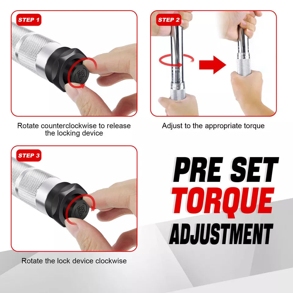 PRO USER 1/2” DR TORQUE WRENCH WITH EXTENSION BAR