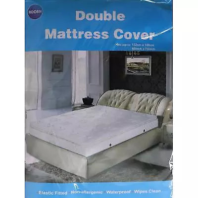 Lusons Adorn Elastic Fitted Double Mattress Cover White 152 x 190cm