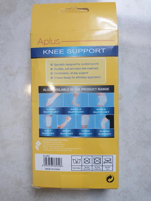 white Elastic Aplus Knee Support Protection Sport Running Injury Sprain