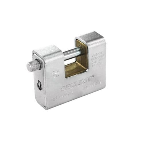 Securit Armoured Padlock Brass & Matt Chrome - 60mm