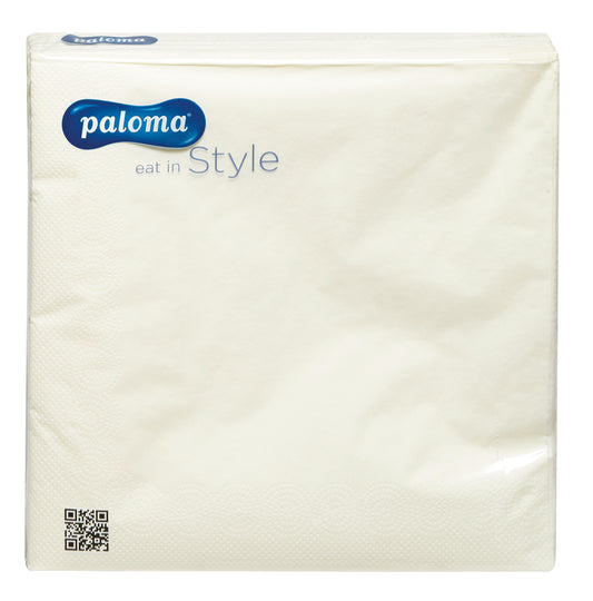 PALOMA 2 PLY IVORY TISSUE Q NAPKINS PK50 40CM