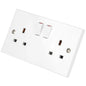 13A 2 Gang Switched Socket in Elegant White.