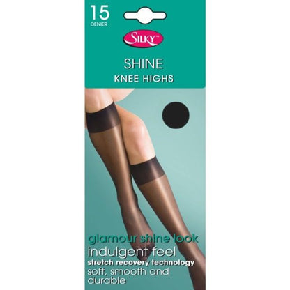 Mi-bas Silky 15 deniers ultra-brillants - Taille unique (Noir discret)