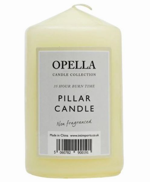 Opella Non-Fragranced Pillar Candle - Cream - Small