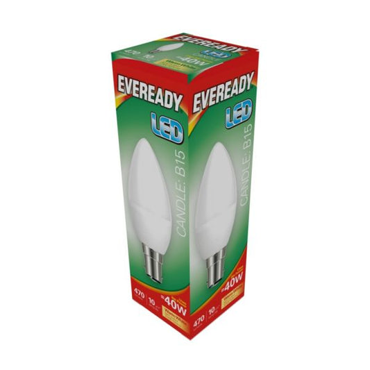 EVEREADY LED CANDLE BULB B15/SBC WARM WHITE 4.9w=40w