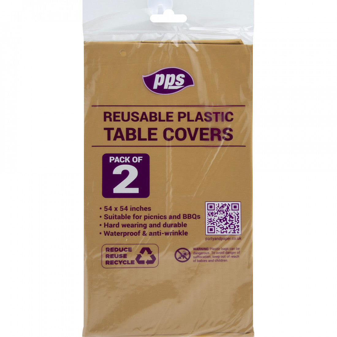 Nappes de table en plastique or PPS