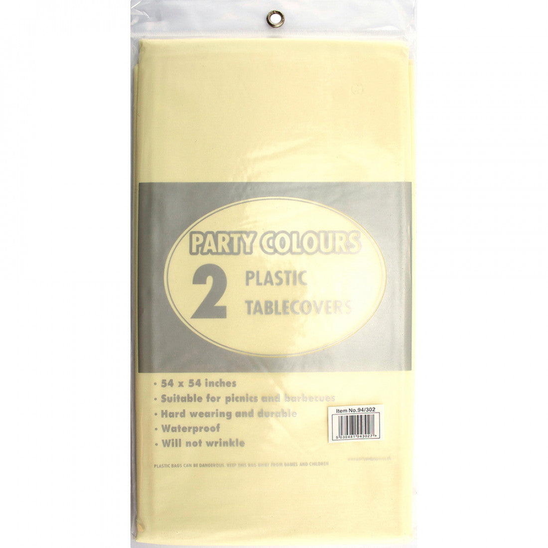 Table Covers Plastic Ivory 54" X 54" 2pc