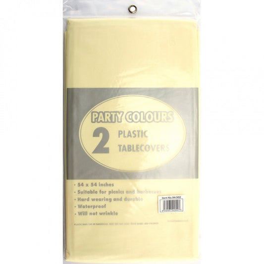 Nappes en plastique ivoire 137 x 137 cm 2 pièces