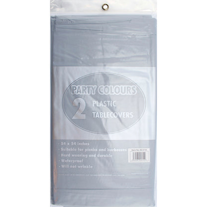 Nappes en plastique argentées - Lot de 2