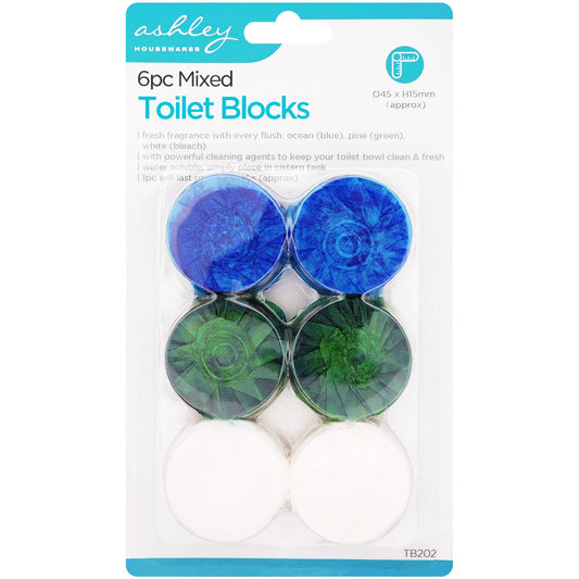 Blocs de Chasse d'Eau Assortis Ashley Housewares - Lot de 6 x 50g