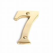 N° 7, chiffre 75 mm en laiton poli et laqué