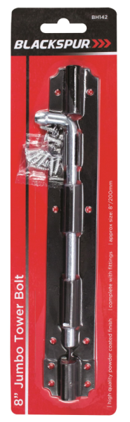 Verrou de tour noir Jumbo Blackspur 20,3 cm