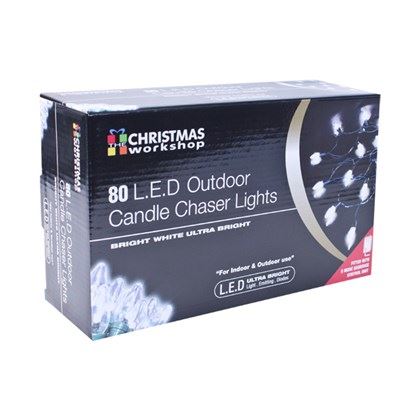 Christmas Workshop 80 LED Clear Outdoor Candle Chaser Lights