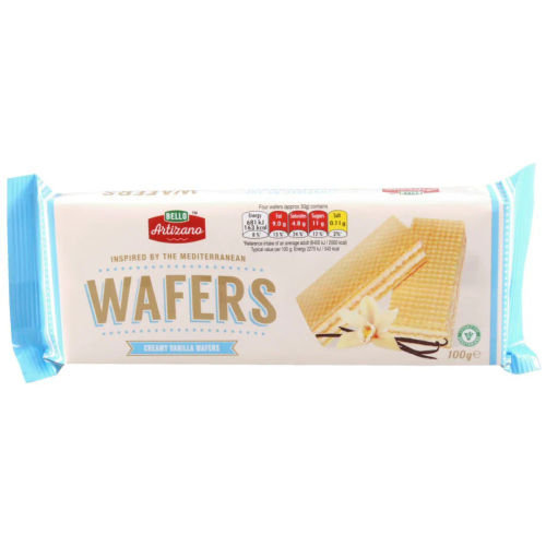 Bello Artizano Gaufrettes Crème Vanille 100g