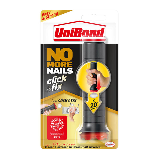 UniBond Click & Fix Colle de fixation rapide sans solvant, blanche 30ml