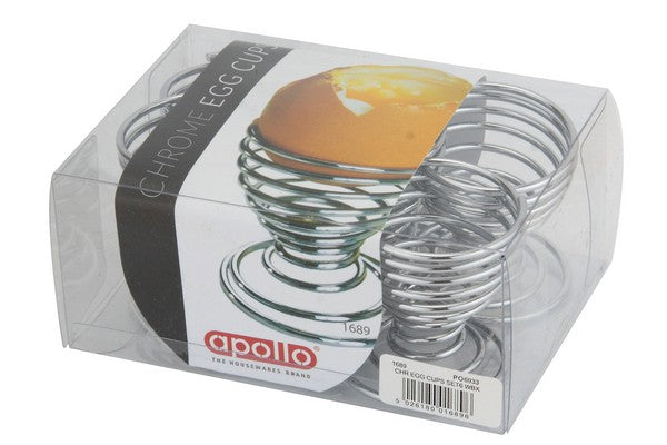 APOLLO SET 6 CHROME EGG CUPS