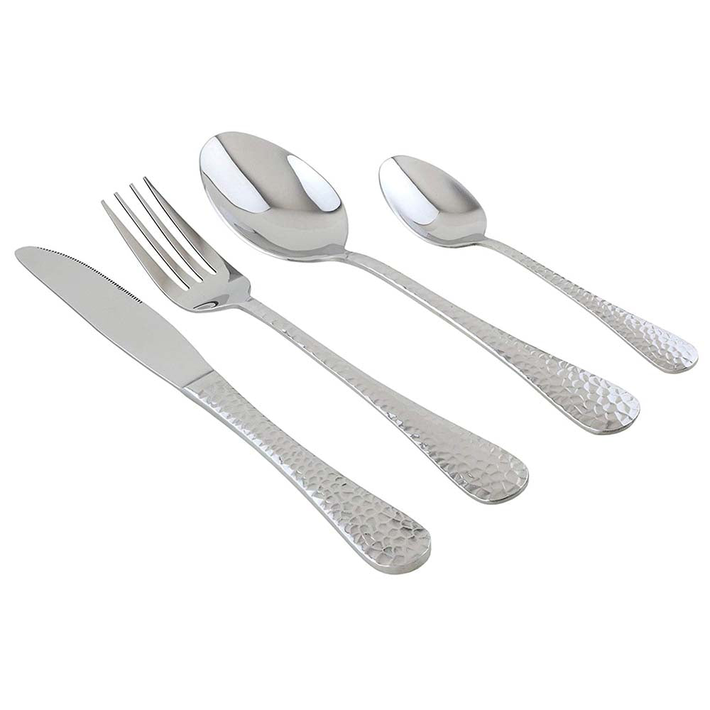 Apollo  Stainless Steel MARTELE Cutlery Set of 16 Piece Silver