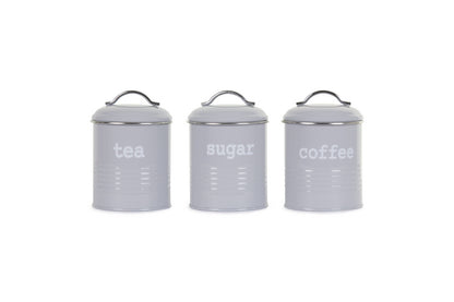 Apollo Boîtes de conservation rondes hermétiques (lot de 3) pour thé, café, sucre, gris