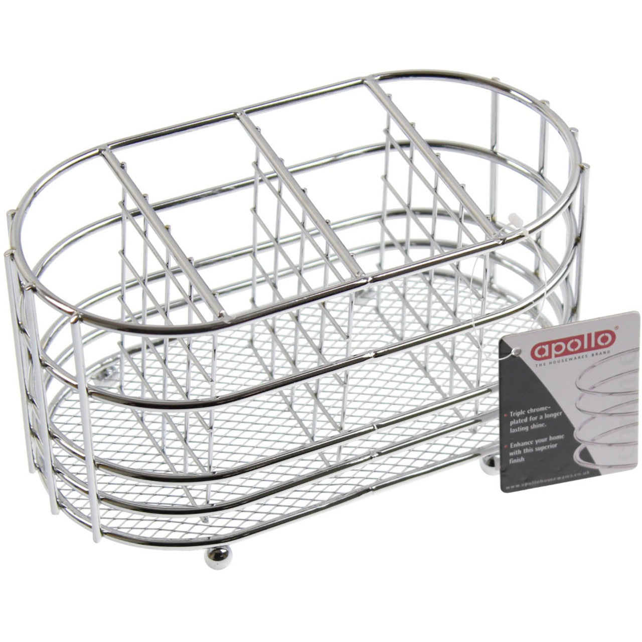 APOLLO CHROMÉ COUVERT CADDY OVALE 20x10x10 cm