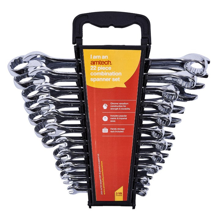 Amtech 11 piece combination spanner set with storage rack