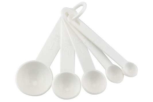 Apollo Ensemble de 5 cuillères doseuses en plastique blanc