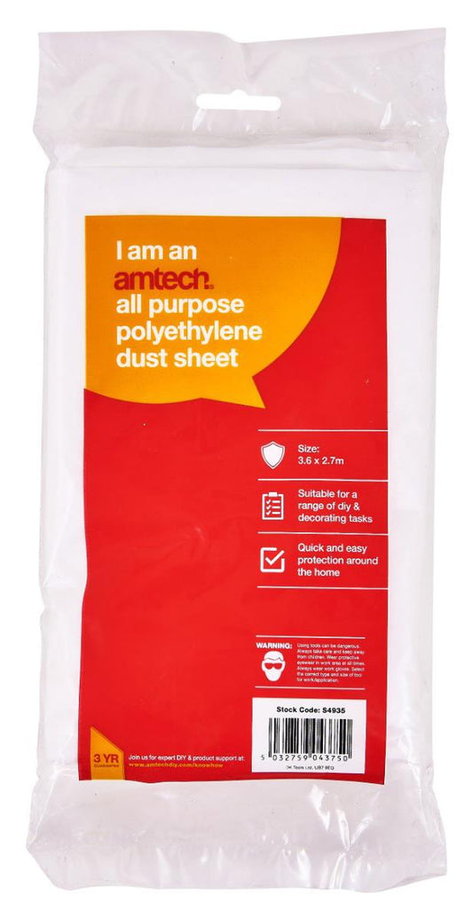 AMTECH   POLY DUST SHEET ALL PURPOSE 3.6 X2.7