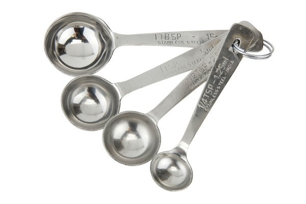 APOLLO SET 4 CARDED MEASURE SPOONS STAINLESS STEEL