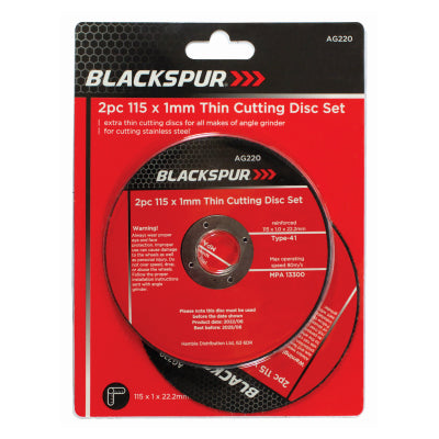 BLACKSPUR 2PC 115x1.0x22.2mm THIN CUTTING DISC SET