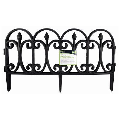 BLACKSPUR ENSEMBLE DE 4 CLÔTURES DE JARDIN ORNÉES NOIRES