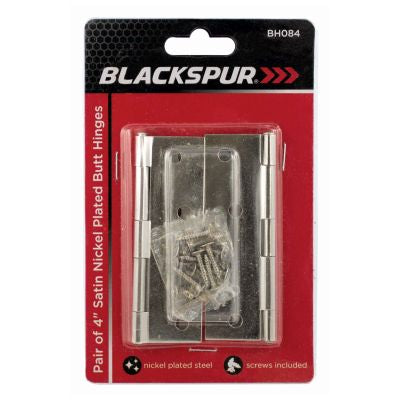 Charnières de porte 4" en nickel satiné BLACKSPUR