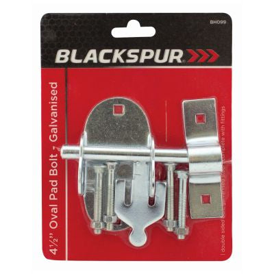 BLACKSPUR 4 1/2" OVAL PAD BOLT - GALVANISED