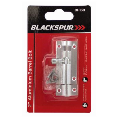 BLACKSPUR 2" ALUMINIUM BARREL BOLT - CHROME