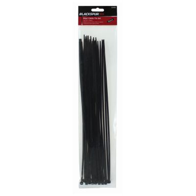 BLACKSPUR 30PC CABLE TIE SET - 15" X 4.8MM - BLACK