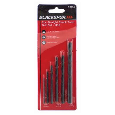 JEU DE 6 FORETS HÉLICOÏDAUX À TIGE DROITE BLACKSPUR 2-8 MM