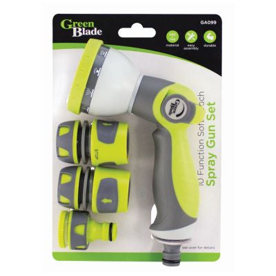 Pistolet d'arrosage multifonction 10 jets soft touch BLACSKPUR