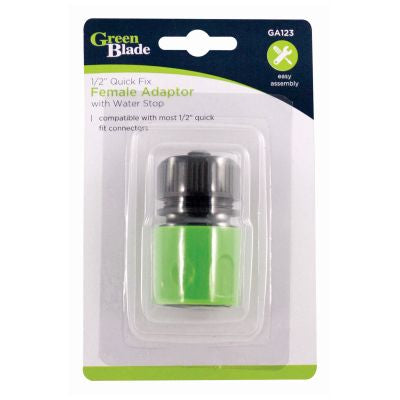 BLACKSPUR ADAPTATEUR FEMELLE 1/2" RACCORD RAPIDE AVEC AQUASTOP