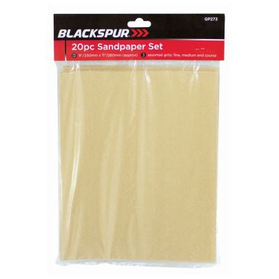 PAPIER DE VERRE BLACKSPUR 20 pièces