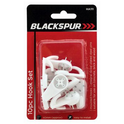 JEU DE CROCHETS BLACKSPUR 10 PIÈCES x 40 MM