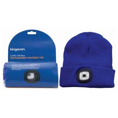 CASQUETTE LAMPE FRONTALE RECHARGEABLE USB BLACKSPUR 4 LED SMD - BLEU