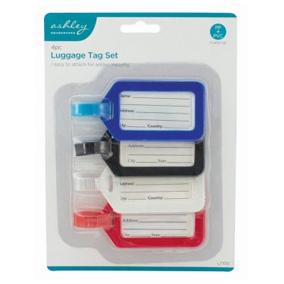 LOT DE 4 ÉTIQUETTES À BAGAGES BLACKSPUR
